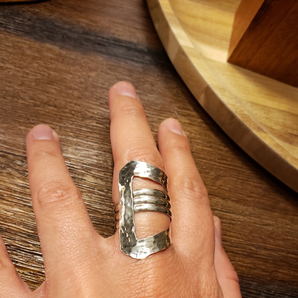 Sterling Silver Modernist Ring - image 4